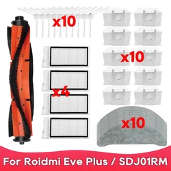 Misura per Roidmi Eve Plus / SDJ01RM rullo spazzola laterale filtro Hepa Mop Colths sacchetto della polvere Robot aspirapolvere pezzi di ricambio accessori