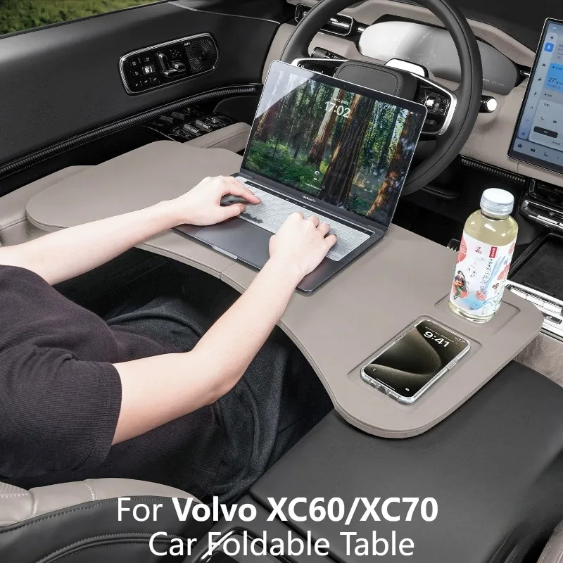 For Volvo XC60/XC70 Car Foldable Table Passenger Seat Desk Portable Office Tray Interior Modification Protector Accessories