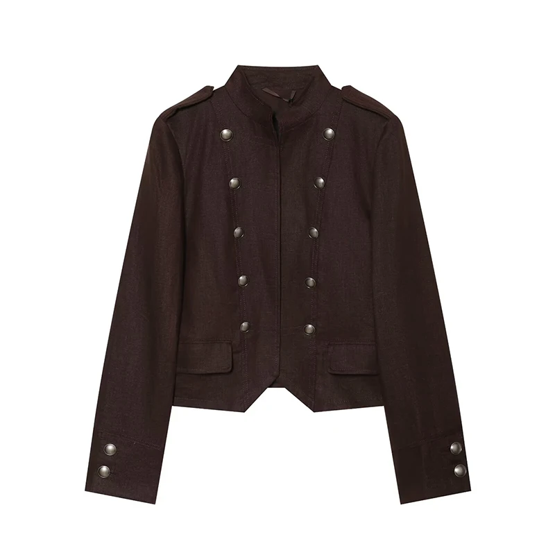 Jackets Women's Autumn 2026 New Fashion Slim Napoleon Short Warm Elegant Women's Jackets Chic Autumn Street Youth Outerwear Coat