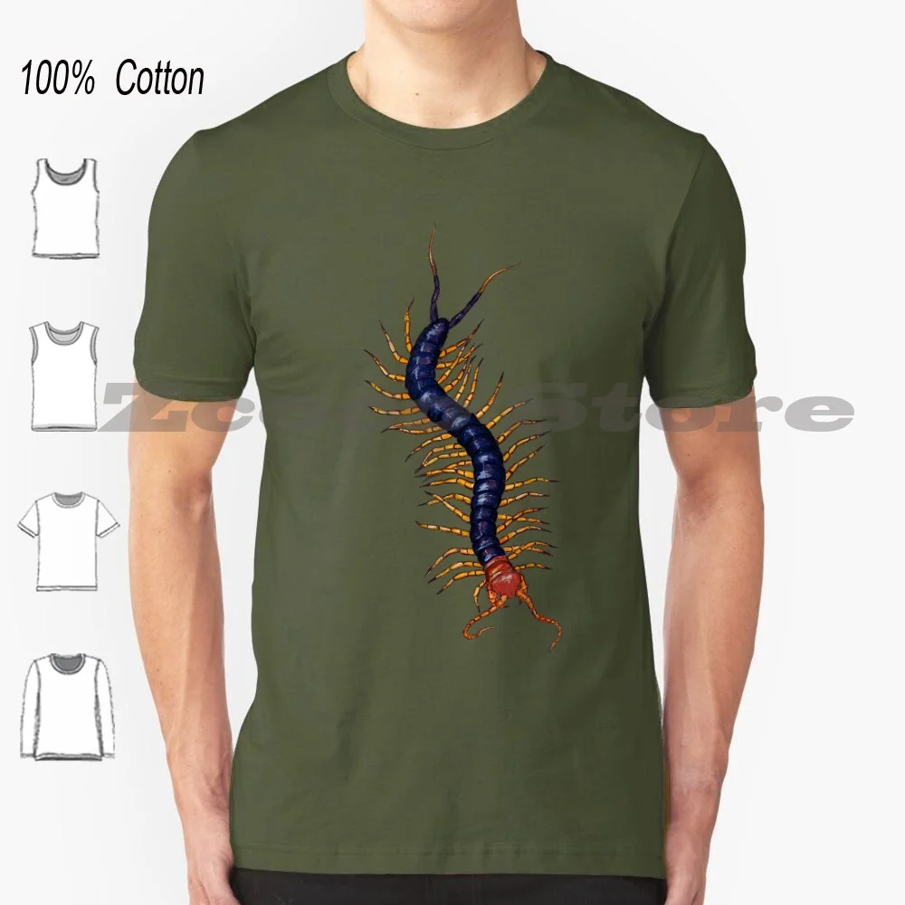 

Giant Red-Headed Centipede 100% Cotton Men And Women Soft Fashion T-Shirt Centipede Creepy Giant Centipede Giant Redheaded