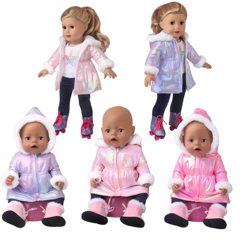 43 cm Doll Outfits for 17-18Inch Dolls Baby Born Doll Cute Jumpers Rompers Suit+Shoes Warm Clothes on A Doll Baby Christmas Gift