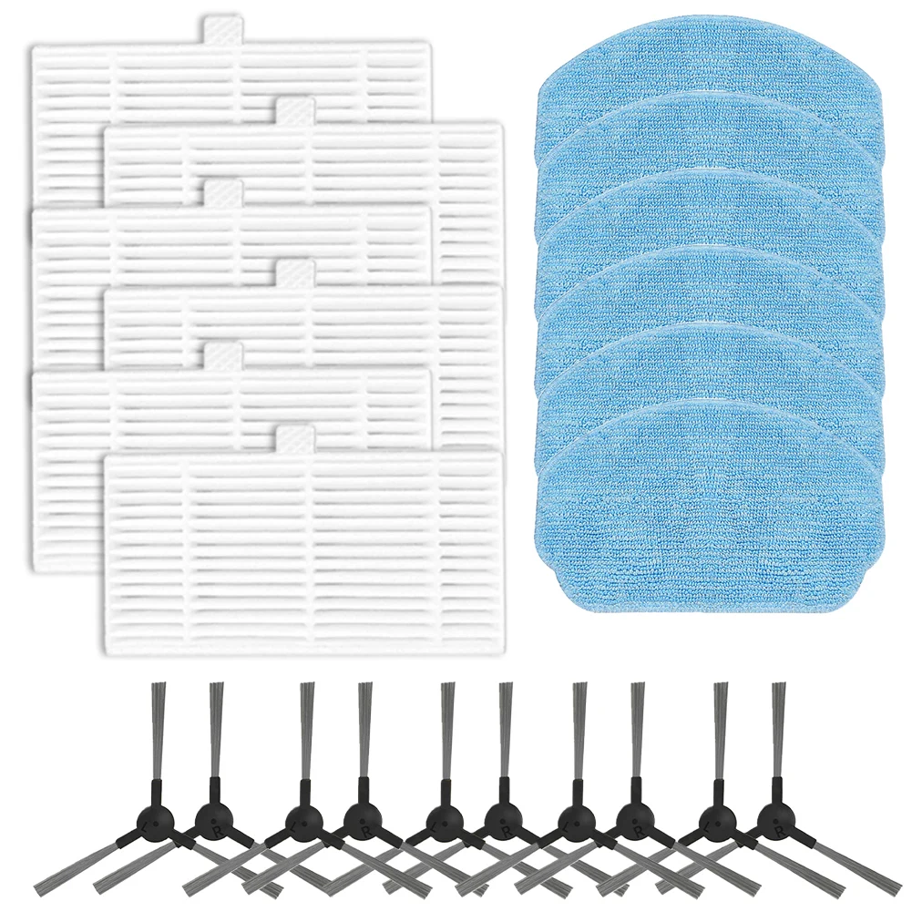 1 Set Filter Mop Pad Side Brushes For MAMNV BR150/BR151 2-In-1 Robot Vacuum Cleaner Replacement Accessories