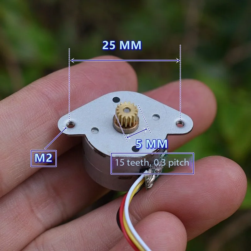 

3pcs VITECH 20BY Mini 20mm Round Stepper Motor Micro 2-Phase 4-Wire Stepping Motor 18 Degree 15 Teeth Copper Gear DIY Printer