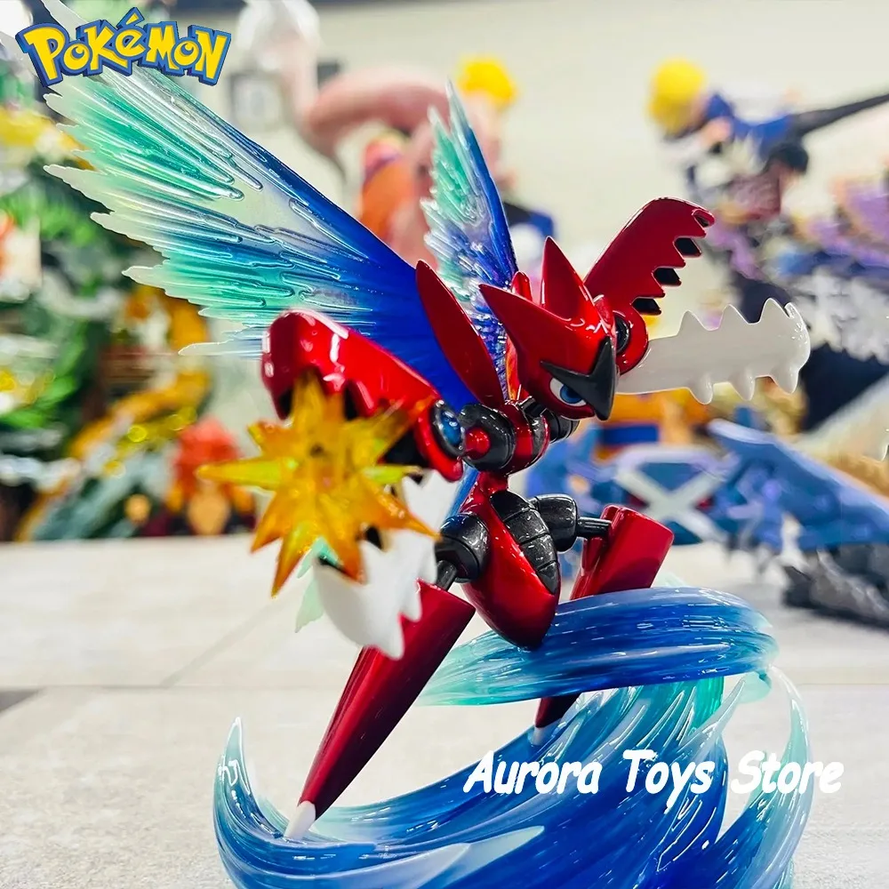 13cm/5.12in anime pokemon figura mega scizor figuras de ação estátua pvc desktop ornamentado coleção modelo brinquedos presentes
