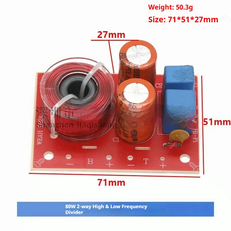 80W High Low Frequency Divider Home Audio Bookshelf Speaker