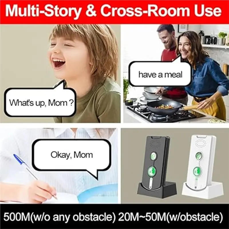 N93RNEW Wireless Intercom System For Home, 1 Set/2 Pcs Way Long Range Intercomunicador Waterproof Indoor Outdoor Communication D