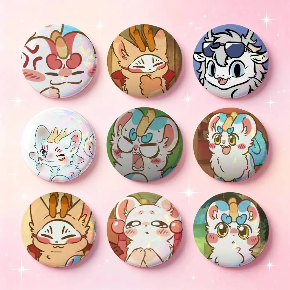 Cute Anime Fabulous Beasts Badges Button Round Creative Pin Brooch Badge Bag Decor Accessories Fans Collect Friends Gifts