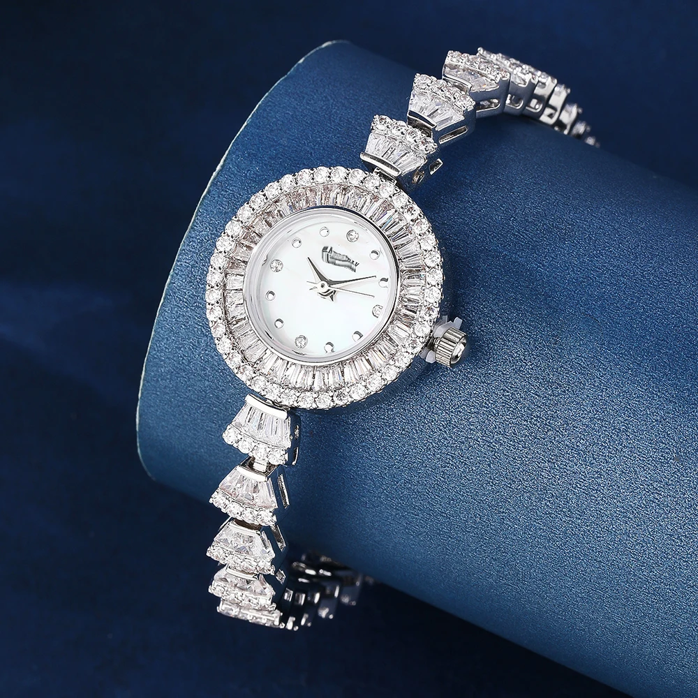 01309 Watch 19cm for Women Cubic Zircon Crystal Watch for Wedding Party Jewelry Japan Movement Waterproof Made with Wholesale