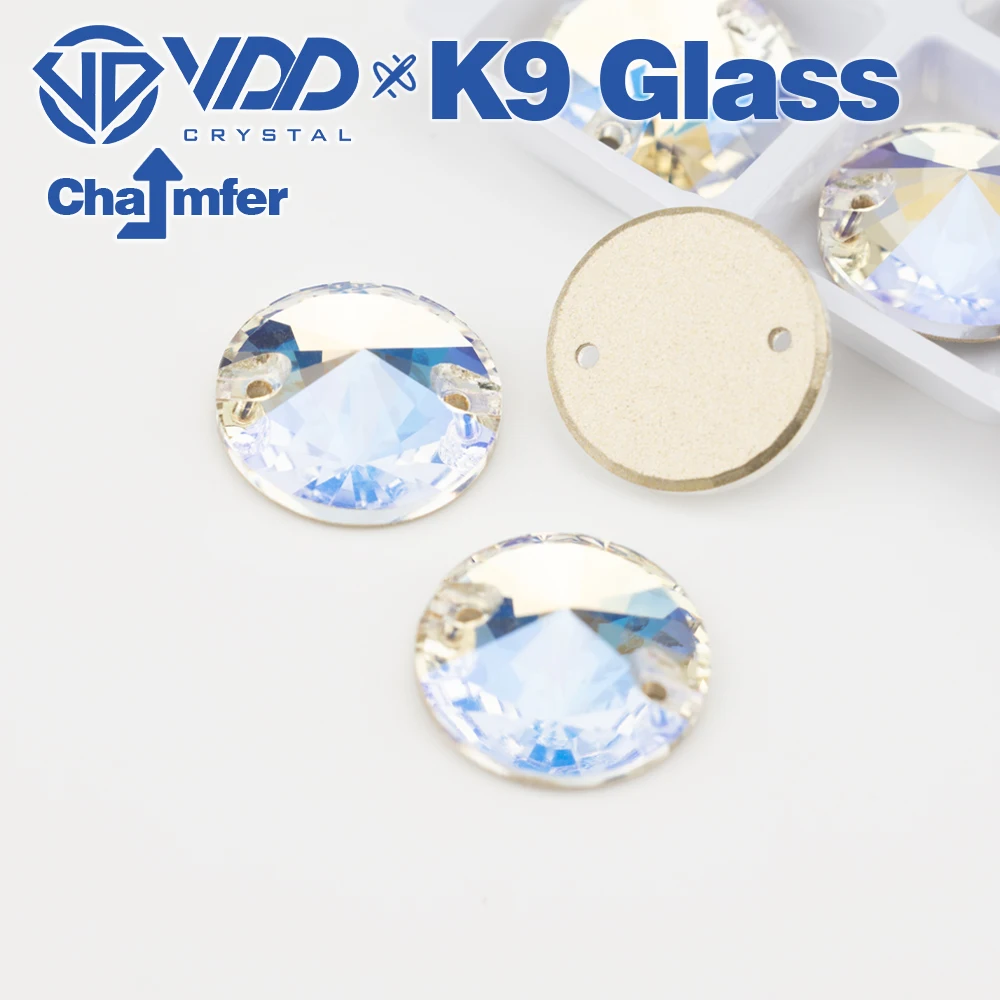 VDD Rivoli Mehrere Farben Top Qualität K9 Glas Nähen Auf Strass Kristall FlatBack Nähen Steine Für DIY Kleidungsstück Hochzeit Kleid – Detail 5