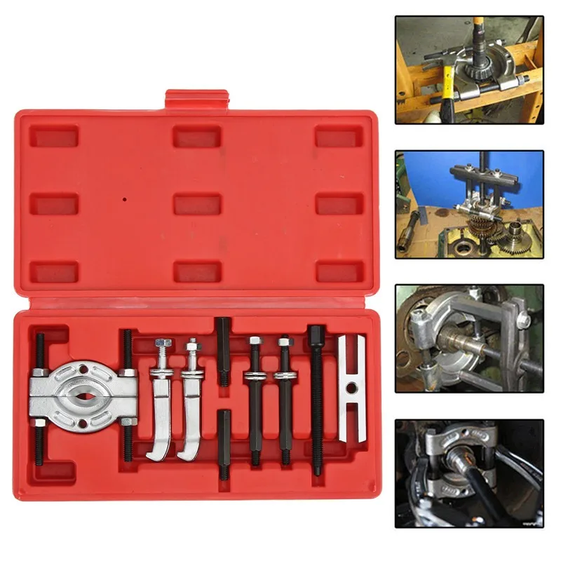 9pcs/set Car Repair Tool Portable Bearing Splitter Separator Puller Kit High Strength Metal Bearing Removal Tool Set With Box