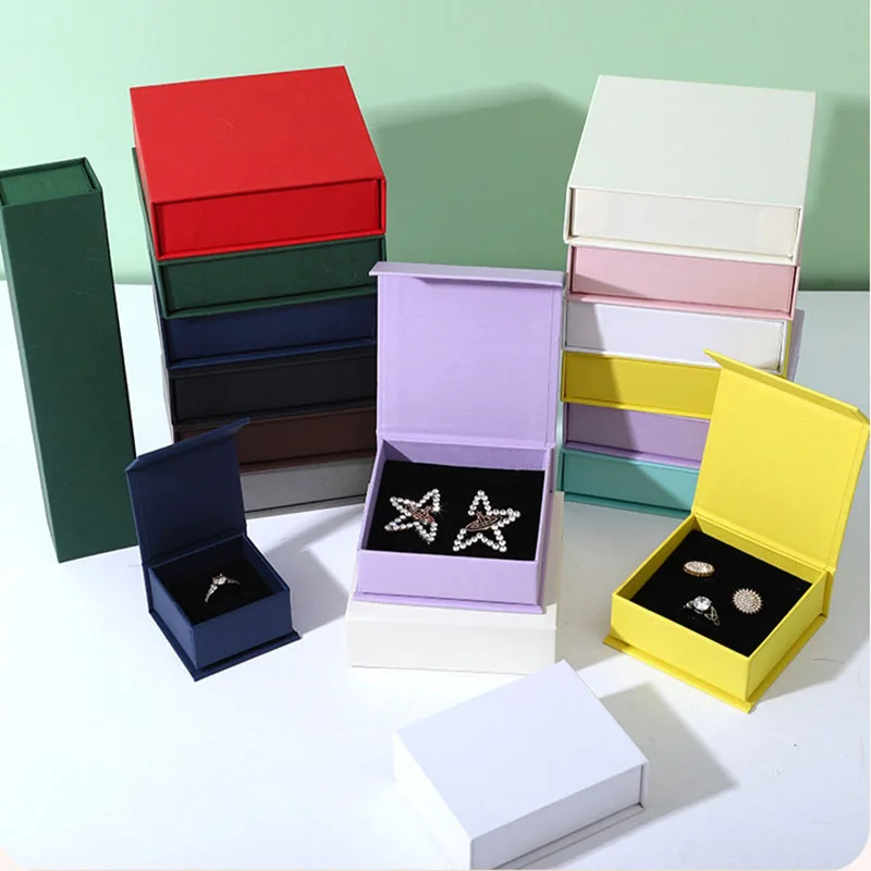 

Fashion Magnetic Flip Cover Jewelry Box For Ring Necklace Earrings Pendant Bracelet Party Wedding Valentines Day Orange Gift Box