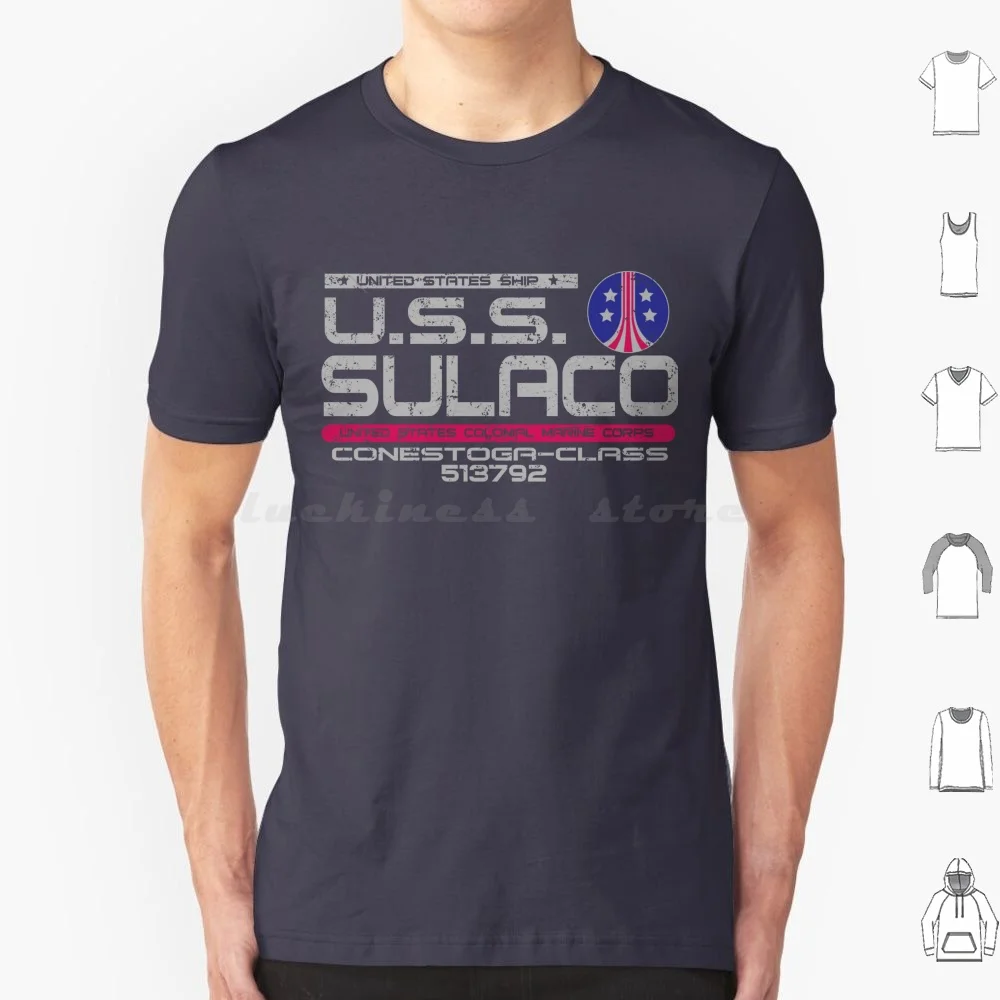 Sulaco Aged T Shirt 6xl Cotton Cool Tee Colonial Marines Sci Fi Geek Nerd Parody Space Funny Pop Culture