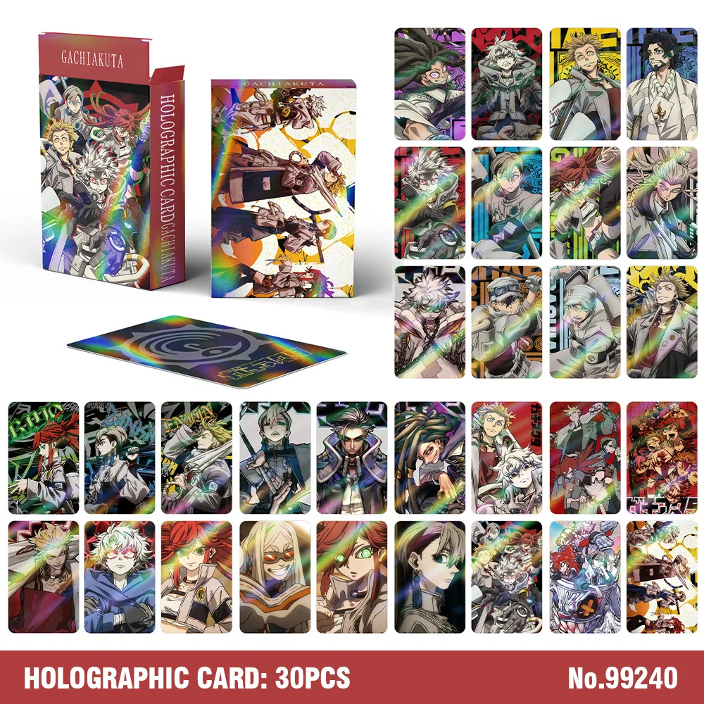 30 Stück GACHIAKUTA Laserkarten, Anime-Sammlerkarten, kleine Karten für Jungen und Mädchen, modische LOMO-Geburtstagsgeschenke für Fans