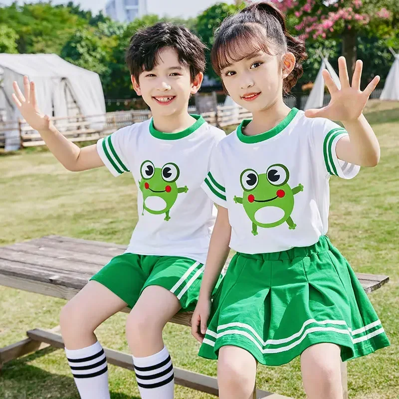 Kindergarten Performance Suit Small Jumping Frog Performance Suit Summer Performance Suit Summer Frog Short Sleeved Set