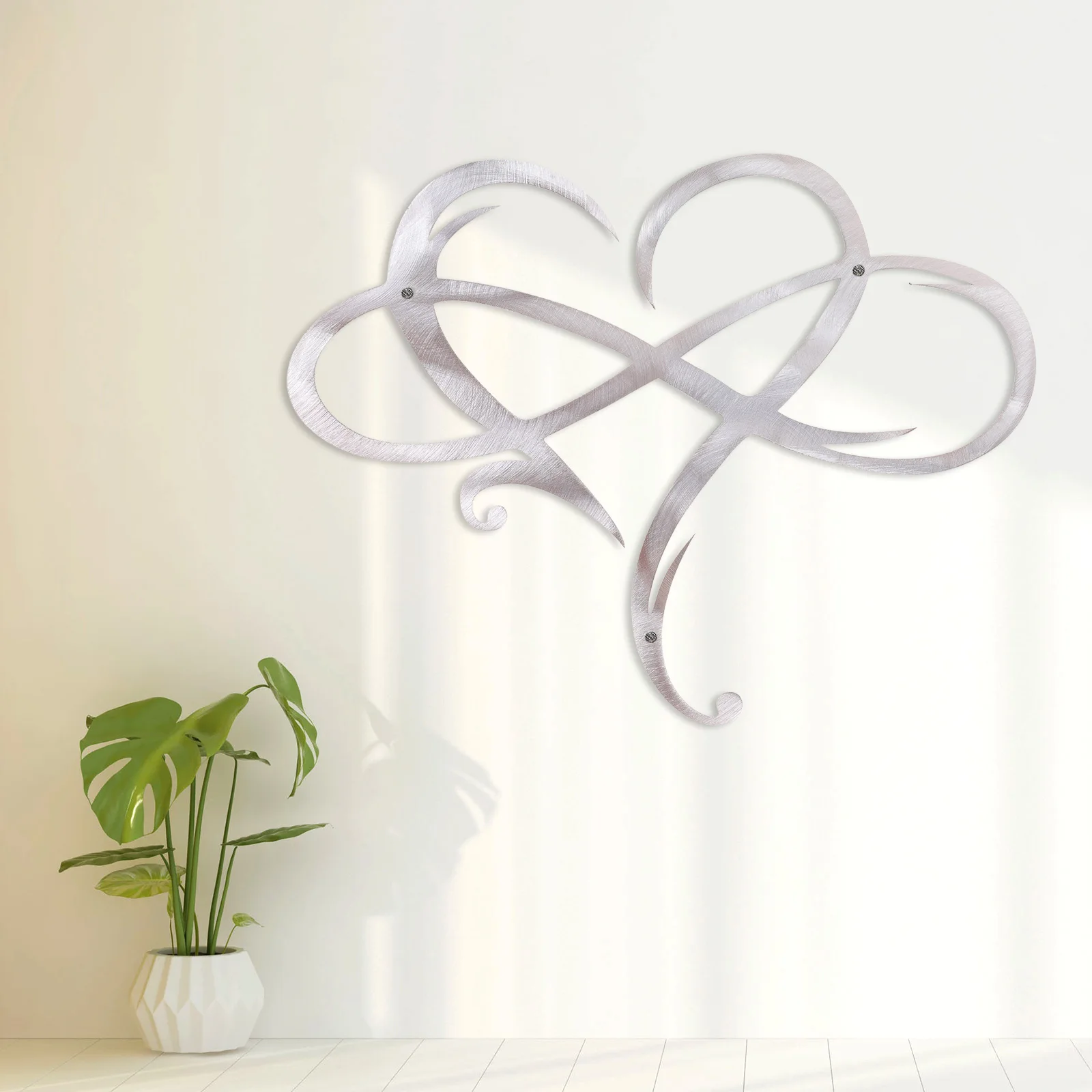 

Double Heart Decorations Wall Living Room Hanging Pendant Metal Sculpture Ornaments for