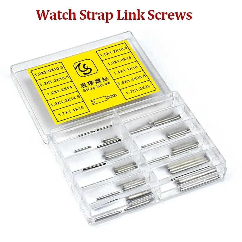 Watch Band Connector Pins for Rolex Stainless Steel Watch Strap Link Screws for Seiko Wristbelt Slotted Screw Watch Repair Tools