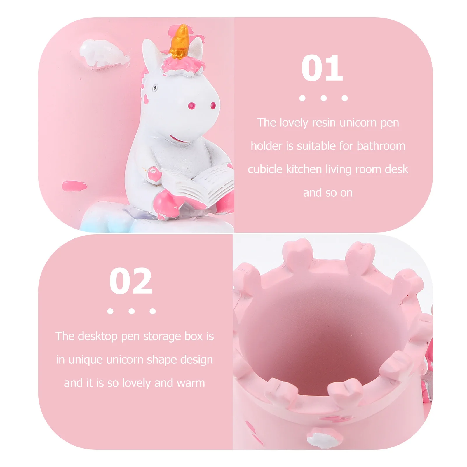 

Lovely Resin Pen Holder Cartoon Animal Desktop Storage Box Pencil Container for Kids Home Office Pen Box