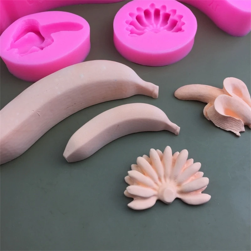 3D Banana Shaped Silicone Molds Fondants Molds DIY Cake Resins Ornament Molds Dropship