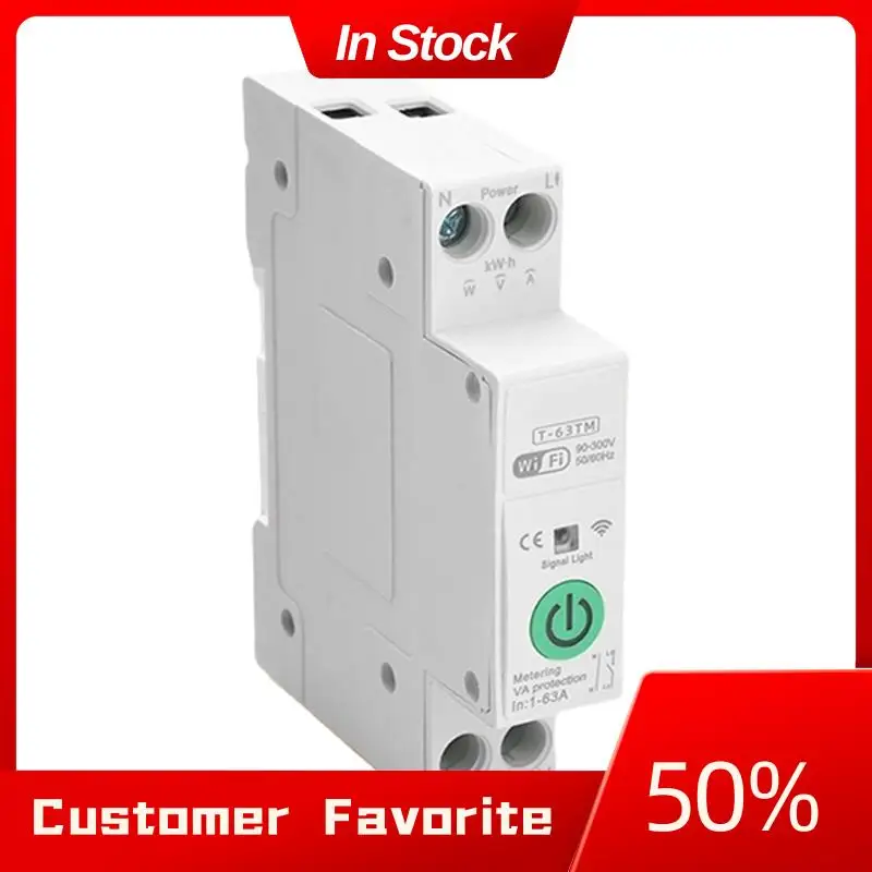 AT03 أعلى AC90-300V واي فاي قطاع دارة ذكي أكثر من الحالي تحت الجهد حماية قياس الطاقة اللاسلكية التحكم عن بعد 63A
