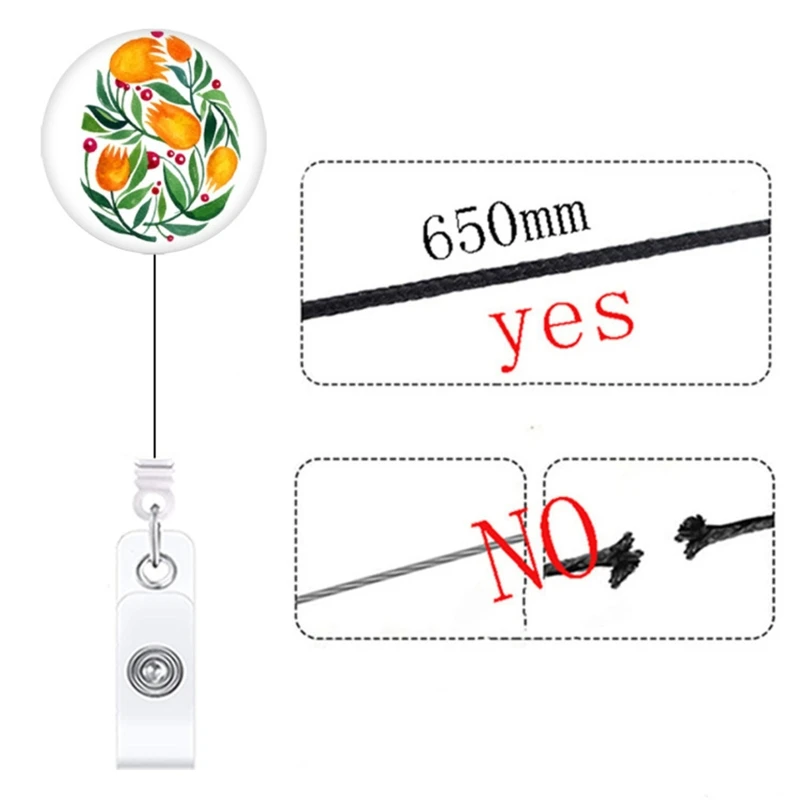 Kawaii Nurse Badge Reel Easter Retractable with Alligator Clip Thick Pull Cord Classroom Prize Xmas Party Favors Gift Dropship