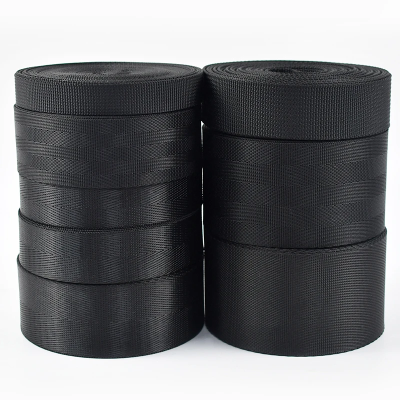 

20/25/32/38/50mm Black Nylon Webbings Tape Backpack Decorative Braid 5M Seatbelt Webbing Strap To The Meter Dog Leash Bias Band
