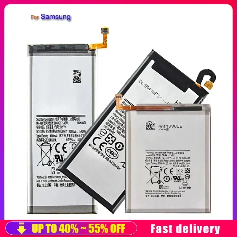 Battery For Samsung Galaxy S10e S10 S9 S8 Plus Note 10 8 S10X S20 Ultra S21 FE S7 Edge S6 S7e S6e A50 A30 A30S S5 G930 Bateria