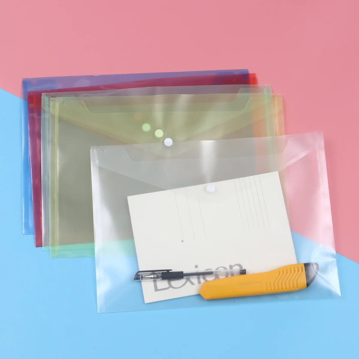 

24pcs Plastic File Bag PP Material Zipper Transparent Document Holder for Office School Travel Home Notes Pouch ganizer