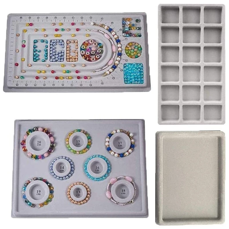 Bead Design Board Bracelet Design Board Flocked Bead Board Mats Necklace Beading Jewelry Organizer Tray