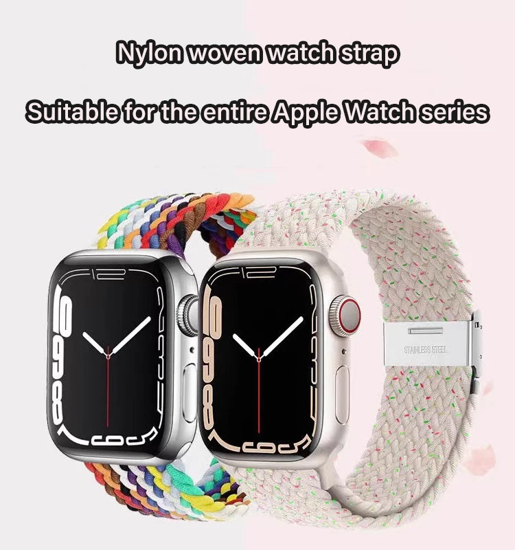 Solo Loop intrecciato per cinturino Apple watch 40mm 45mm 49mm 44mm 41mm 38mm 42mm Bracciale a scatto in nylon iWatch ultra serie 8 se 6 7 cinturino