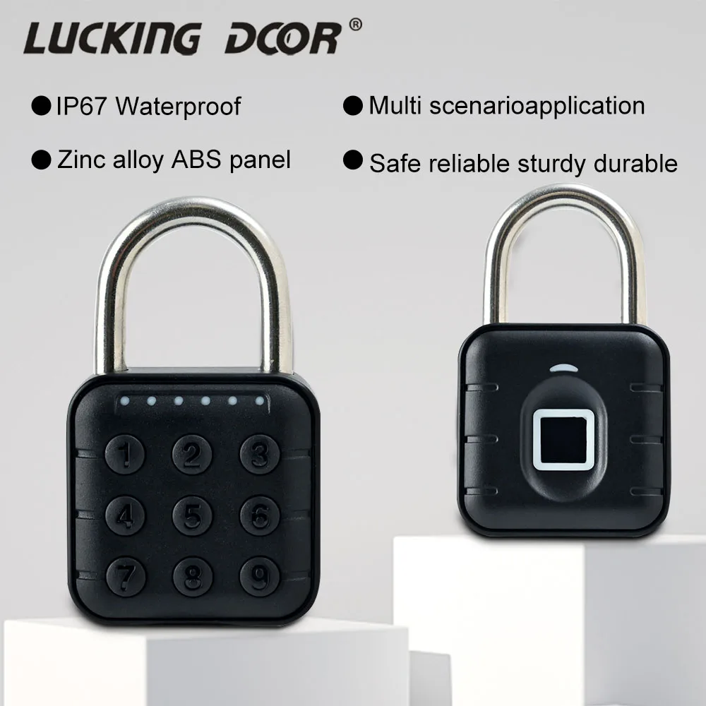 Smart Padlock Fingerprint Lock Waterproof IP67 USB Charge Quick Identification Unlock Finger Print Sensor High Quality Pad Locks