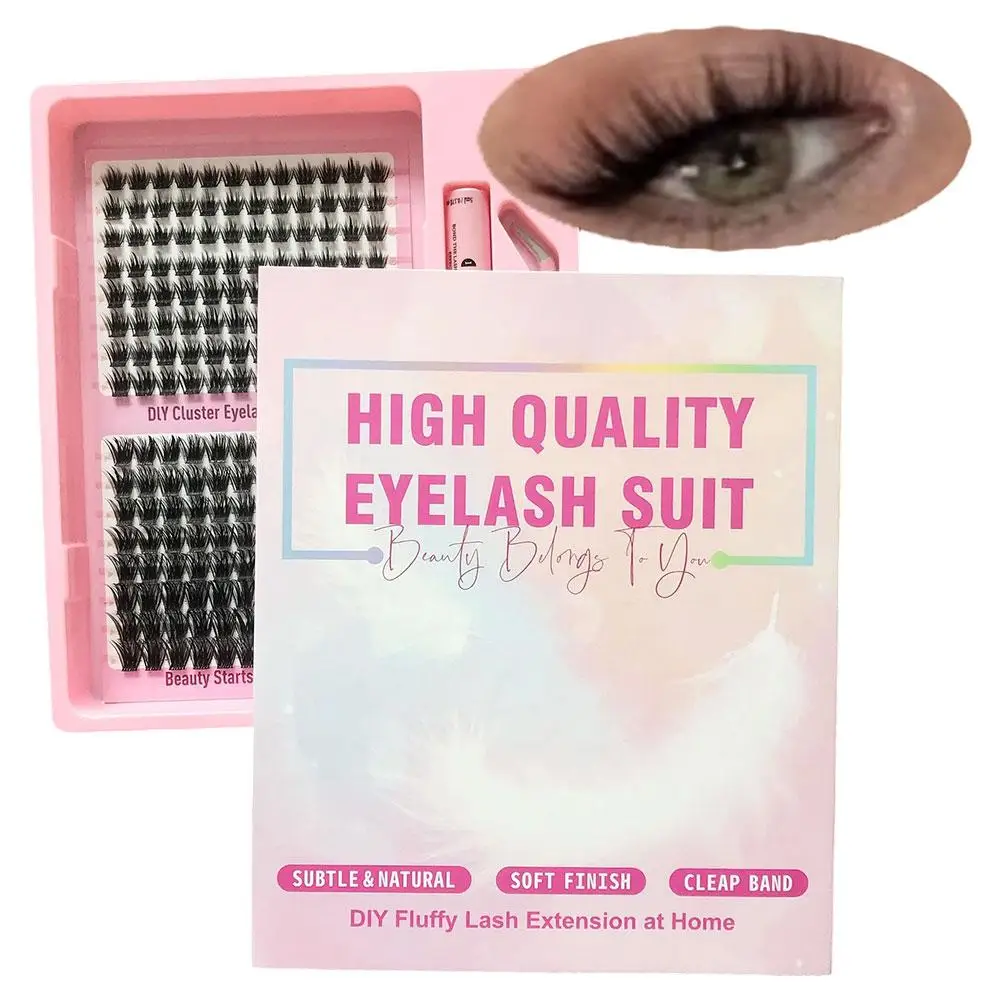 Kit de faux cils auto-adhésifs pour débutants, grande capacité, fibres douces, cils individuels pour le quotidien, les fêtes et la photographie