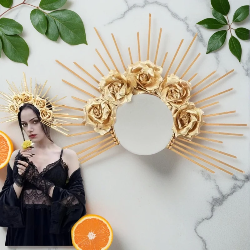 عصابة رأس جديدة بسحاب من Goddess Crown، غطاء رأس ساحرة داكنة، دعائم للتصوير الفوتوغرافي، عصابة رأس مفاجئة للحفلات #1