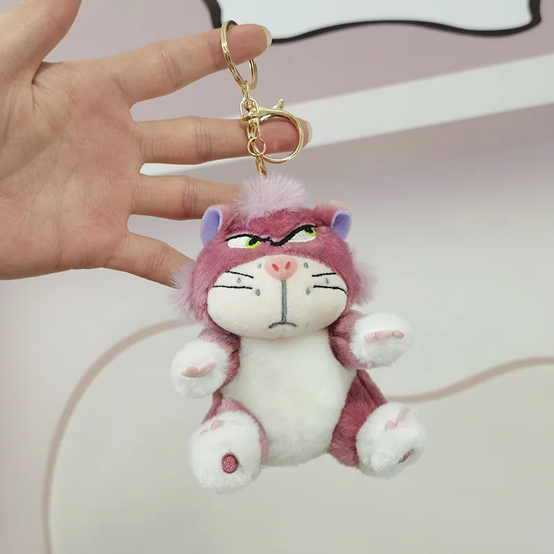 Cute Disney Plush Pendant Soft Lucifer Keychain Cartoon Anime Stuffed Toy School Backpack Pendant Decoration Gifts for Kids Girl