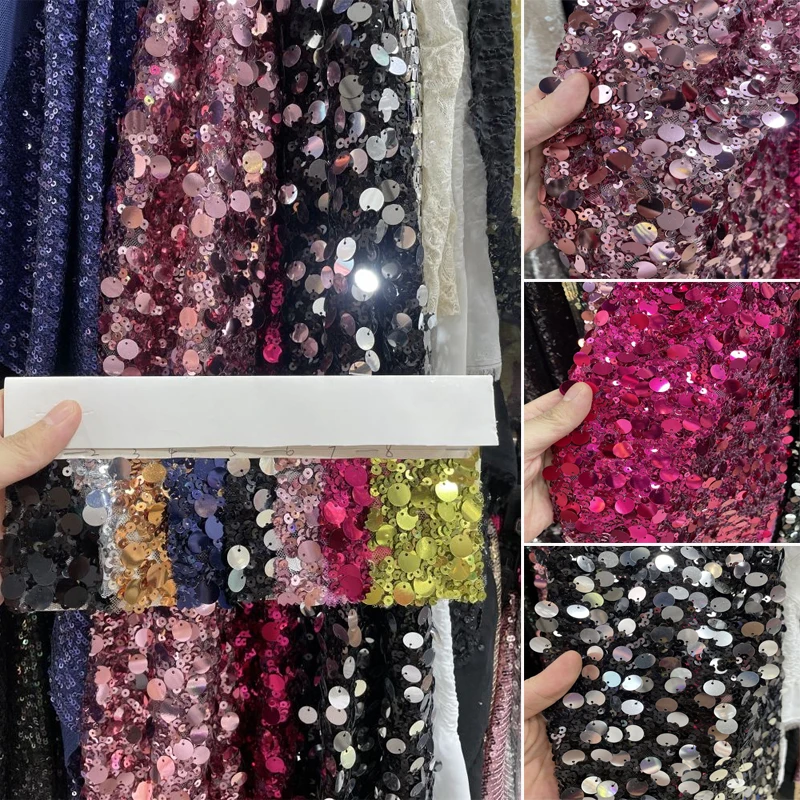 

Sequin Fabric for Formal Dress Backdrops Wedding Party Decoration Curtain Cloth Drap Handmade DIY Material