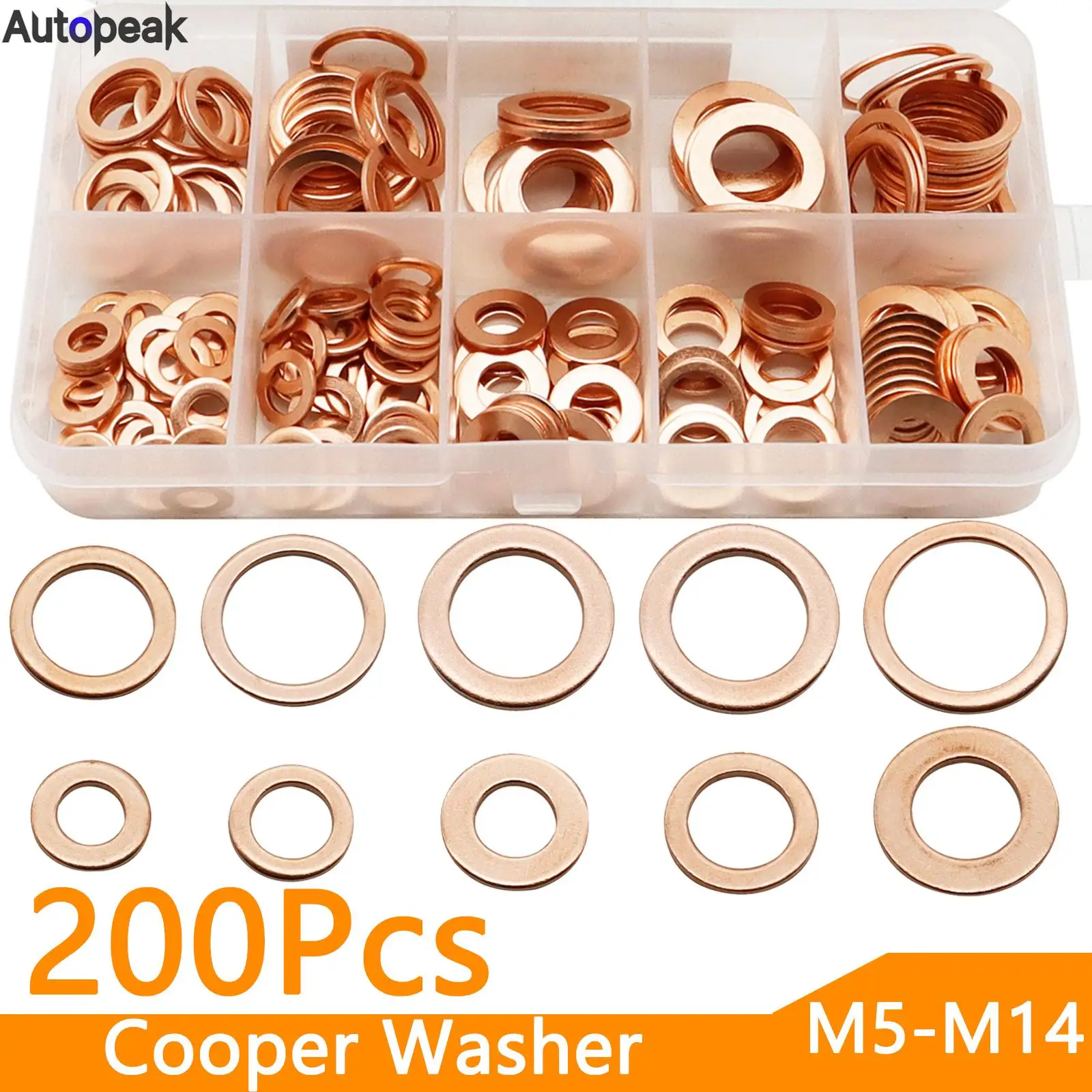 

200 шт., медные кольца для шлагбаума, M5/M6/M8/M10/M12/M14