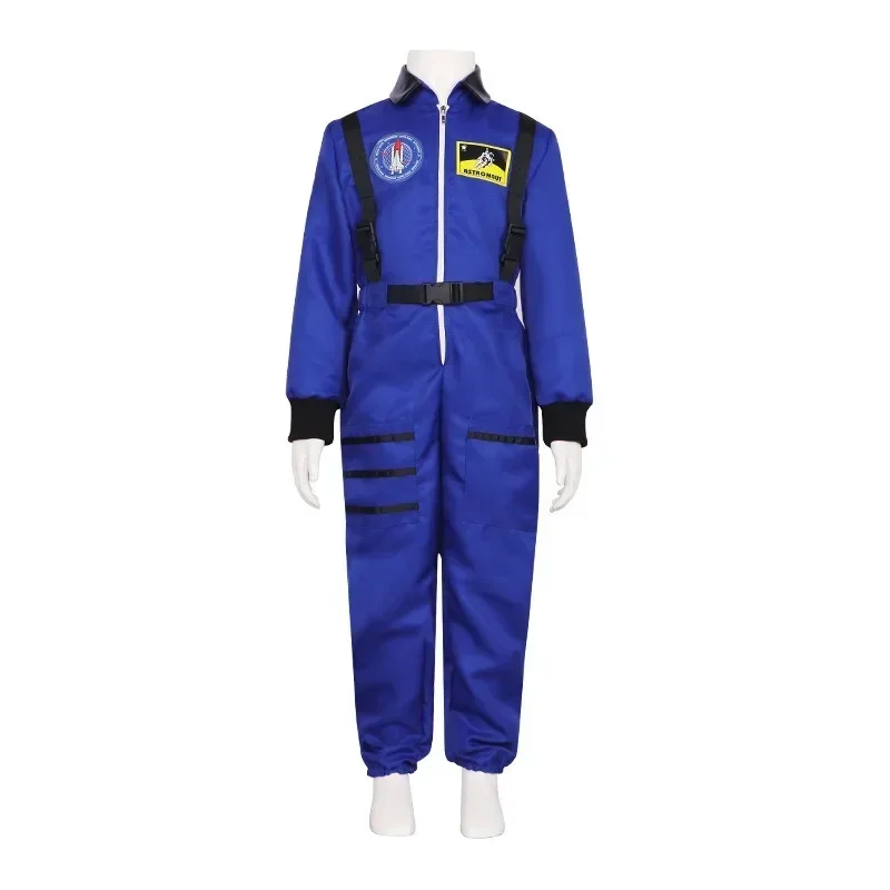 Disfraz de astronauta para niños y adultos, traje espacial para hombres y mujeres, juego de rol para pareja, mono con cremallera para carnaval,