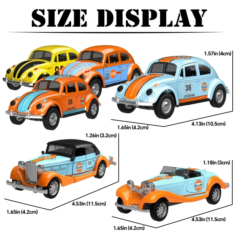 Escala 1/36, unidad de acción extraíble de Metal, coche delantero, modelo de juguete para regalo