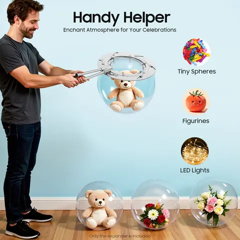 Stainless Steel Balloon Opening Expander, Balloon Filling Helper, Manual Opener for Filling Confetti Toys LEDs with Air Pump