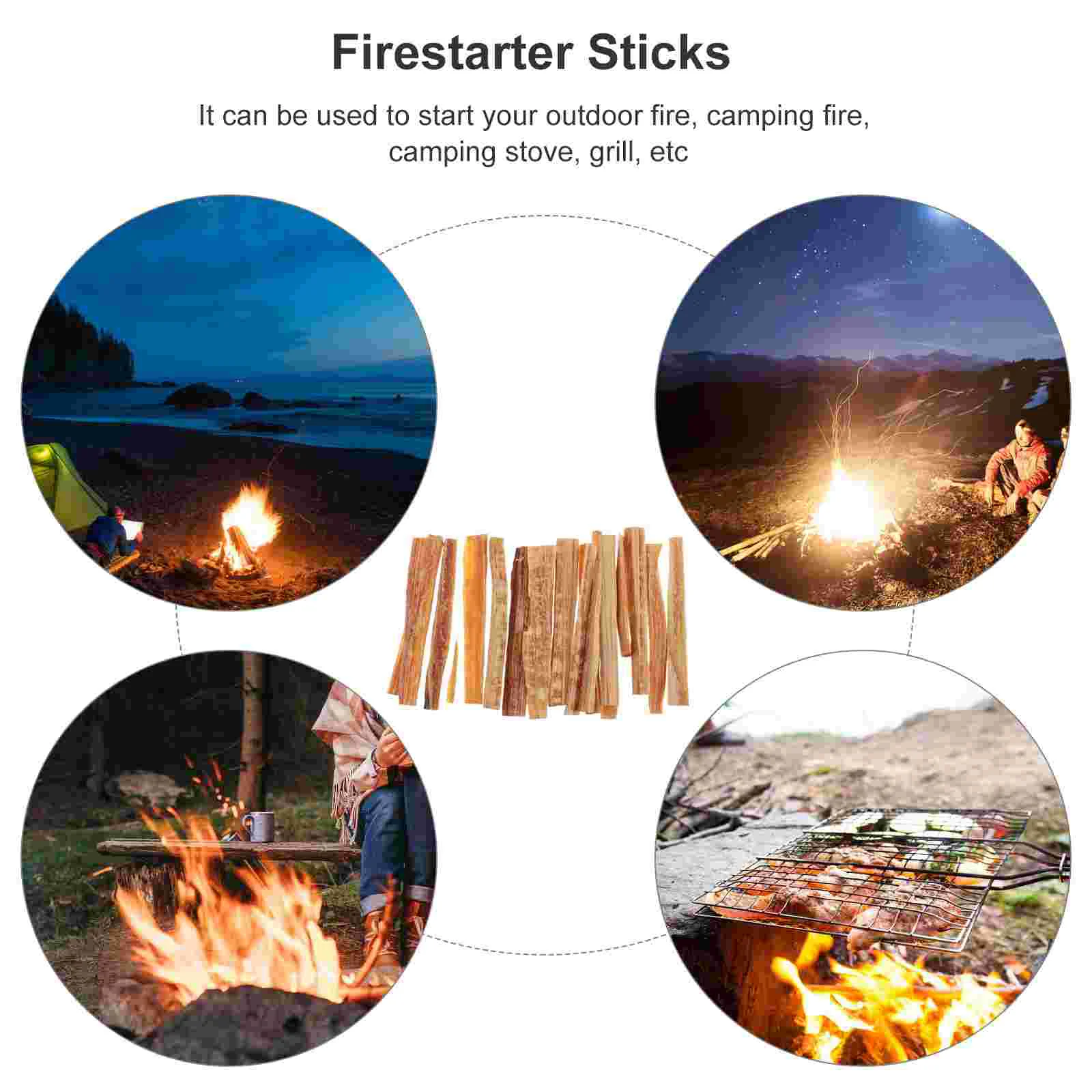 Outdoor Quick Fire Kit Strip Firestikck Lighter Khaki Wooden Charcoal Starter Lighters