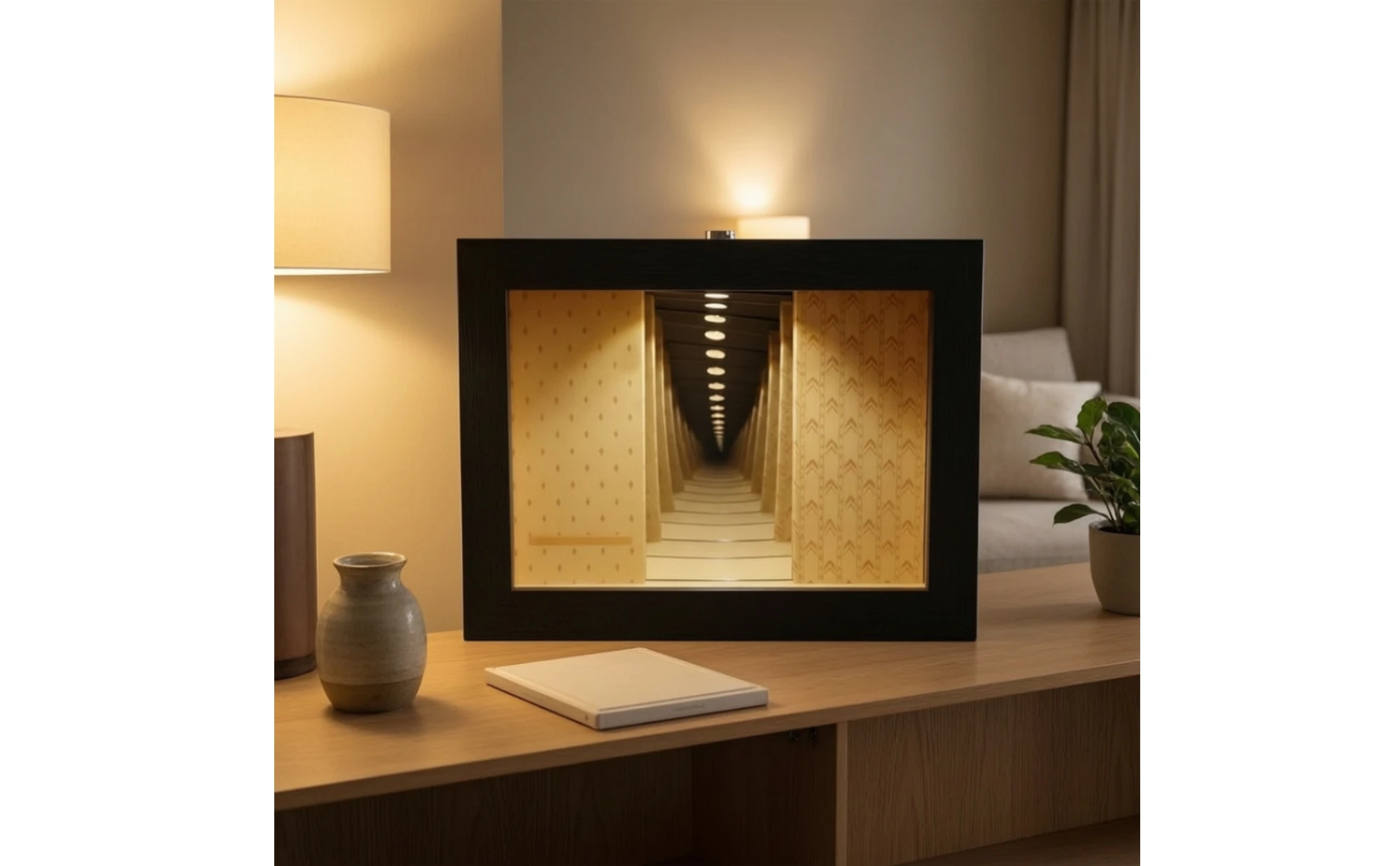 Wooden Mirror Frame Minimal Tabletop Mirror Decor Aesthetic Compact for Shelf, Bedroom Wooden Mirror Frame Minimal Tabletop Mirror Decor Aesthetic Compact for Shelf, Bedroom