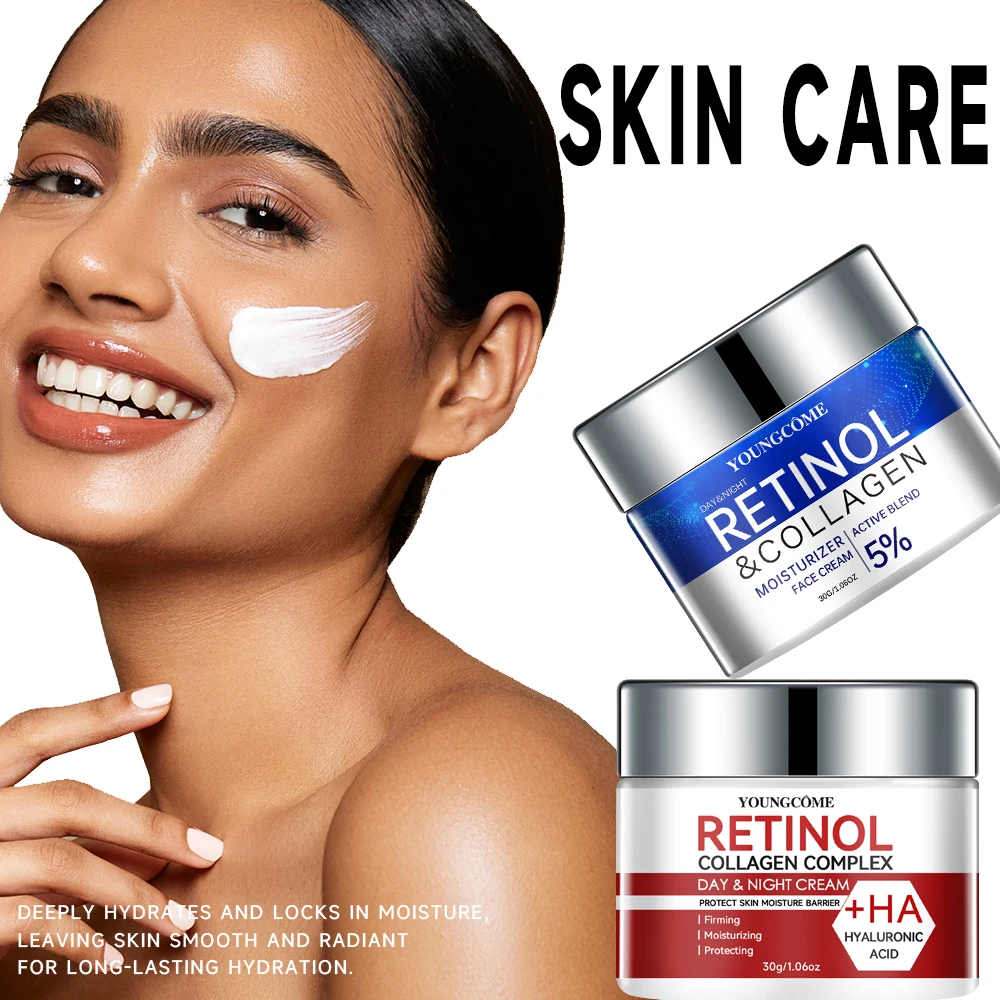 

Подтягивающий укрепляющий крем с ретинолом, коллаген, гладкие морщины, крем для лица, увлажняющий крем, отбеливающий, осветляющий кожу, набор из 2 предметов, новый