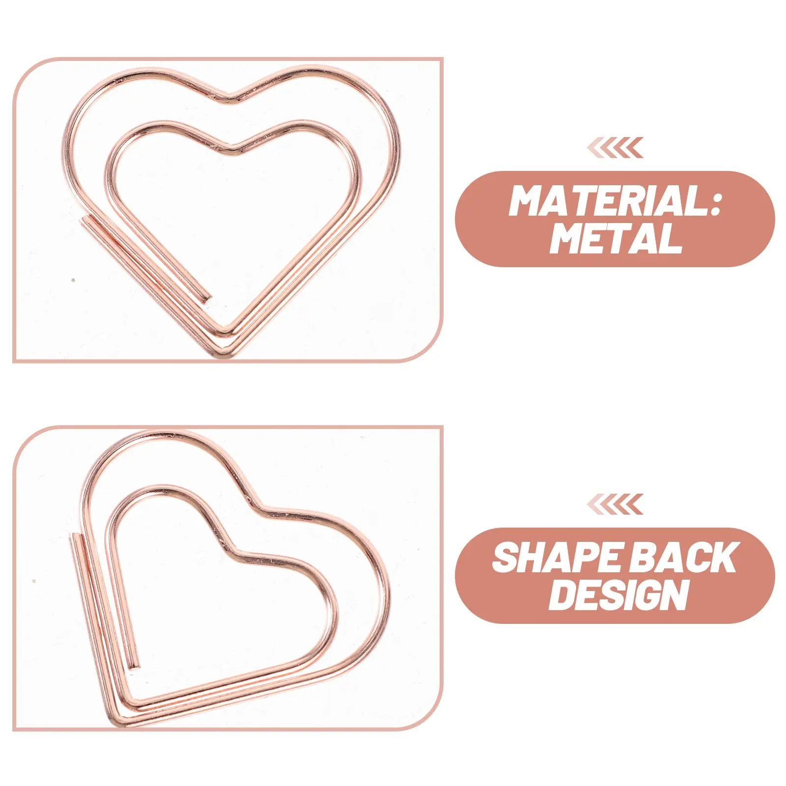 24 szt. Mini spinacze w kształcie serca kolorowe różowe złoto śliczne kreatywne dokumenty biurowe metalowe spinacze stop aluminium