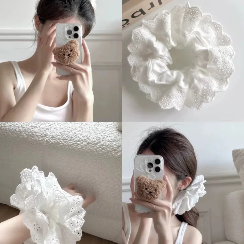 

Oversize Women Lace Scrunchies Elastic Hair Bands Ponytail Holder Tie Hair Hoop Scrunchy Rubber Band Women Hair Accessories 18cm