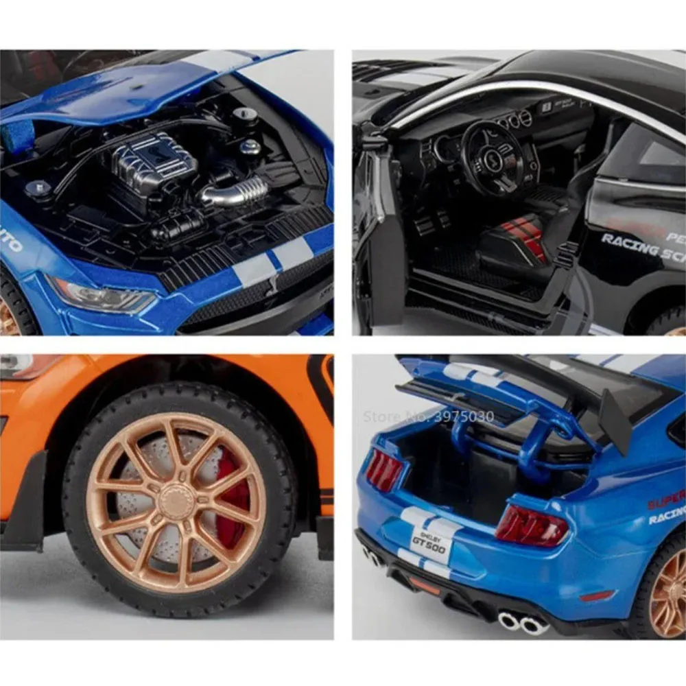 1:32 Mustang Shelby GT500 Autos Miniaturmodelle Spielzeug Legierung Druckgussrad Zurückziehen Supercar für Kinder Sammlung Geschenke