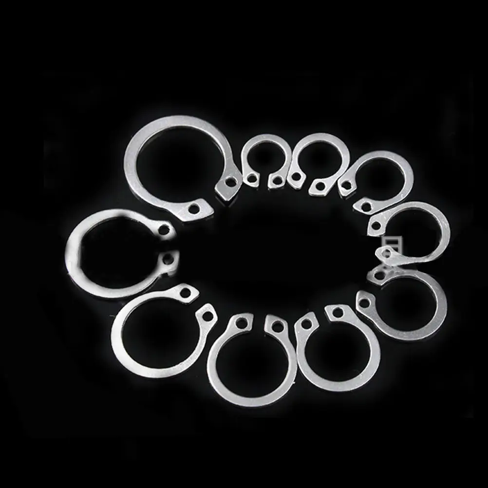 

100Pcs Stainless Steel Split Washers Assortment Kit M8 M10 C-Shaped Axle Retainer Rings for Shaft Groove