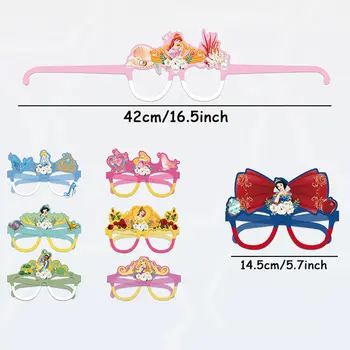 8/16件裝迪士尼公主面具派對裝飾灰姑娘白雪公主紙眼鏡面具女孩生日攝影道具派對禮物 10 最佳銷售 公主生日 - №7