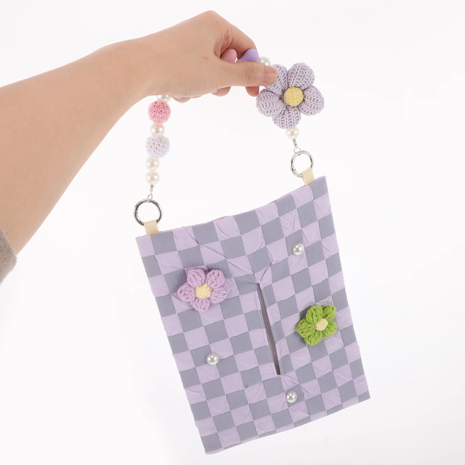 

Car Tissue Holder Bag Cute Cartoon Design Durable Organizer with Garbage Bin Function Easy Access Paper Towel Storage for In-Car