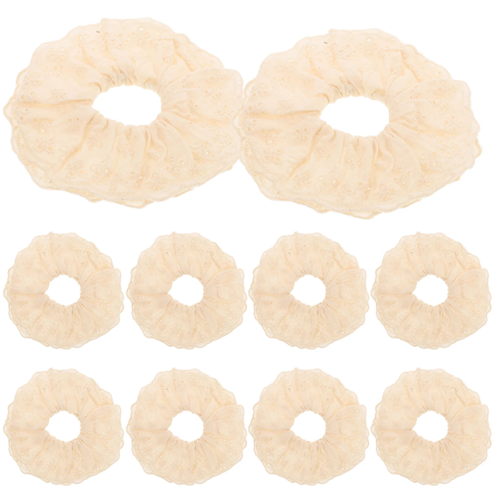 

10 Pcs Lace Hair Tie Embroidery Scrunchies for Women Oversized Cotton Cloth Bandana Scarf