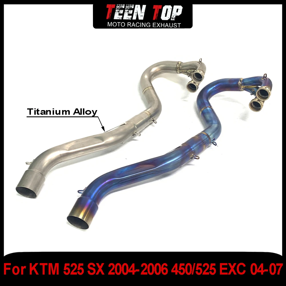 

Offroad Bike Exhaust Elbow Front Pipe For KTM 450/400/525 EXC Exhaust Pipe 50mm Titanium Alloy Connect Tube 525 SX 2004-2006