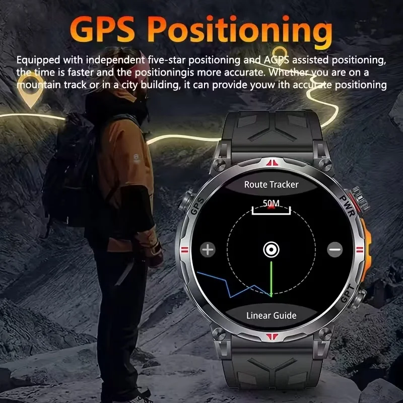 2025 New Men GPS Offline Map Smart Watch Built-in GPS Memory HD Corning Gorilla Screen 3ATM Waterproof Bluetooth Call Smartwatc